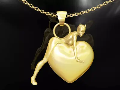 Batgirl Superman Pendant Jewelry Gold 3D print model