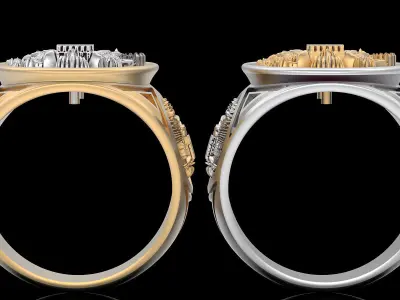 American eagle ring silver gold printable jewelry 3D model 3D print model