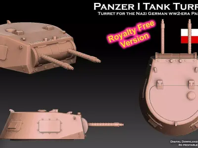 Panzer 1 Tank Turret ROYALTY FREE VERSION 3D print model