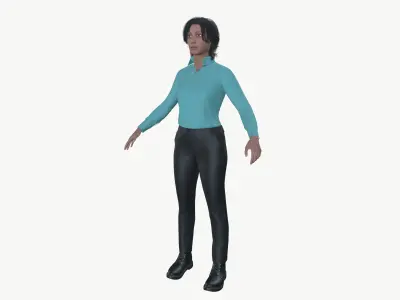 Female 3D Character Low-poly 3D model