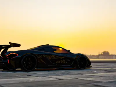 Mclaren p1 GTR with parking lot Low-poly 3D model