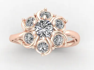 One of glory diamod ring 3D print model