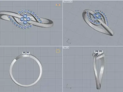 Woman Ring 52 3D print model