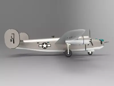 The Consolidated B-24 Liberator Low-poly 3D model