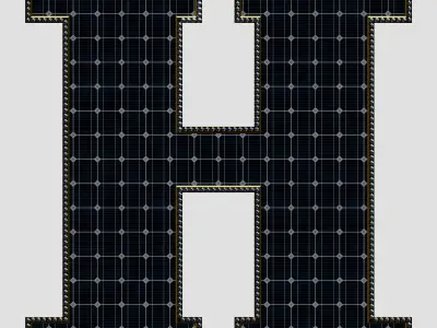 Solar Panel Letter - H 3D model