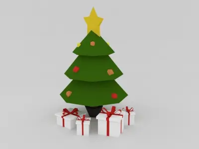 Christmas Tree Low-poly 3D model