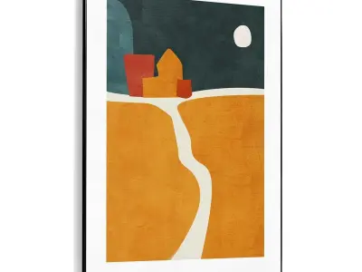 Plaster Two Photo Frame 407 Low-poly 3D model