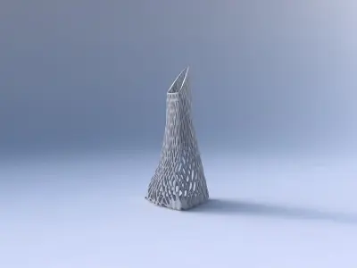 Vase grounded tipping triangle with lattice tiles  3D print model