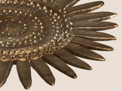 3D Floral Wall Art Sunflower CNC Model 3D print model