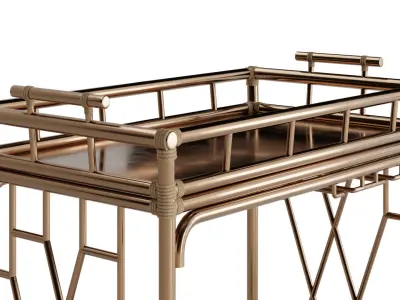 The Worth Rattan Bar Cart 3D model