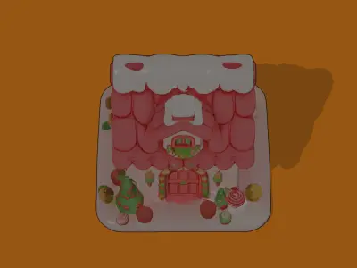 Candy House Low-poly 3D model