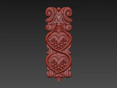 Carved decor vertical  3D model purchase