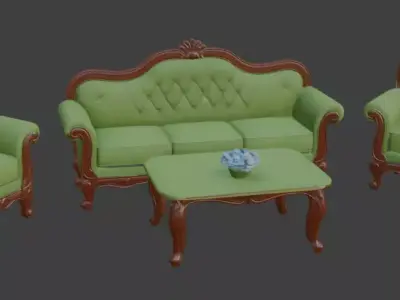 Disney style cartoon sofa set 3D model purchase