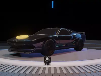 Futuristic Cyber Car Low-poly 3D model