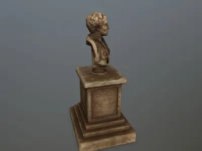 cesare bronze bust Low-poly 3D model