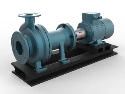 Centrifugal Pump with AC motor 3D model