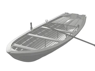 Wooden Boat BLENDER 3D Model Cycles 3D model