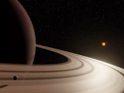 Gas giant with rings Free low-poly 3D model