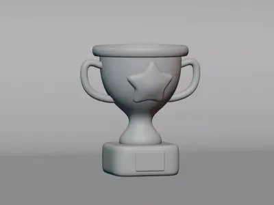 Cartoon Golden Trophy Low-poly 3D model