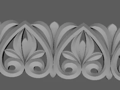 Central decor ornament for furniture 3D model 208