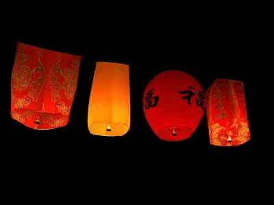 Chinese sky lantern 3D model