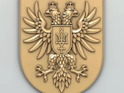 Coat of arms of Chernihivskiy region of Ukraine 3D model