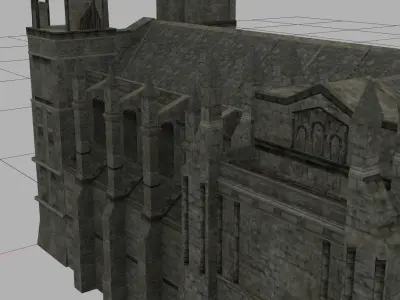 A simplified cathedral Low-poly 3D model