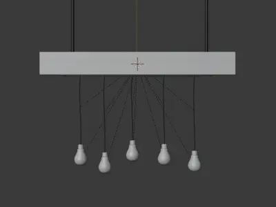 Ceilinglamp light fixture with five glass balls hanging from it Free 3D model