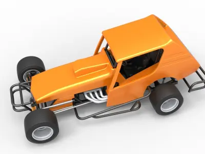 Vintage Asphalt Modified stock car V6 Scale 1 to 25 3D print model