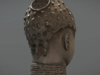 Benin Bronze Head Low-poly 3D model