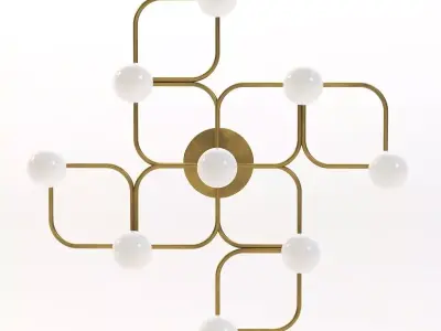 Italian Leola Flush Mount Chandelier 3D model