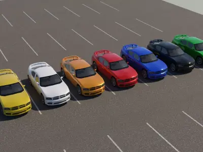 R3DP Low-Poly PBR American Cars - Dodge Charger Low-poly 3D model