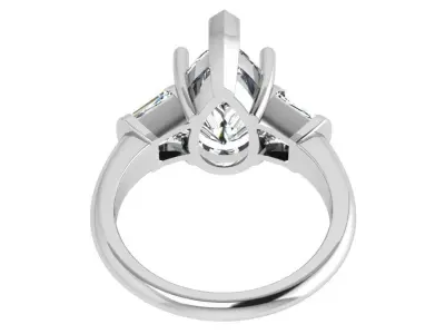 Pear Cut Diamond Ring 4440 3D print model