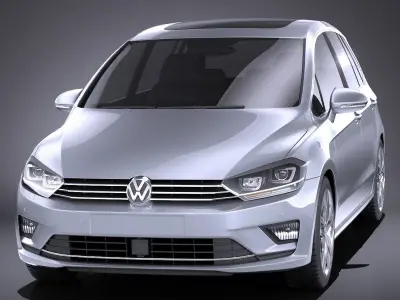 Volkswagen Golf Sportsvan 2015 VRAY 3D model