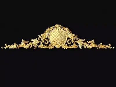 Central decor ornament for furniture 3D model 934