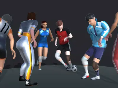 Sports Avatars Rigged  3D model