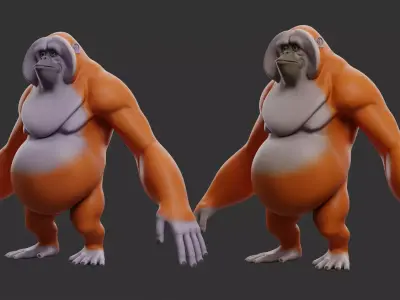 Orangutan  Stylize II Cartoon Low-poly 3D model