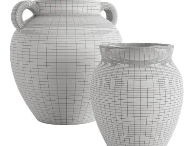 Chambray Artisan Handcrafted Ceramic Vases 3D model