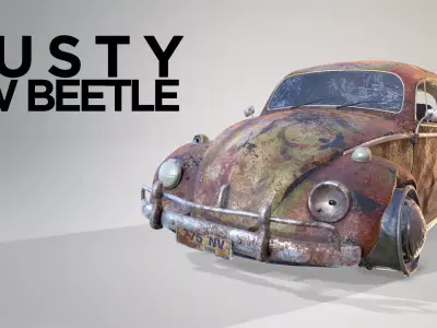 Rusty Volkswagen Beetle 3D model