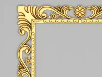 Classic Frame Mirror 001 3D model