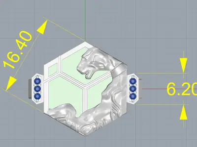 Carrera y carrera Ring - HEXAGON 3D print model