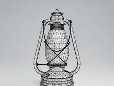 Oil Lamp Low-poly 3D model
