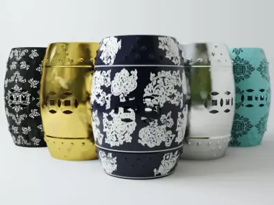 Decorative Garden Stools 3D model