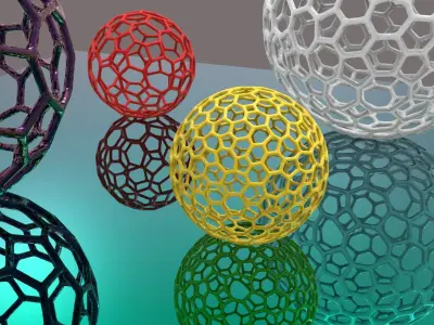 2 Sphere Voronoi style 3D print model