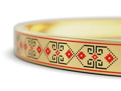 Womens bracelet with Ukrainian embroidery 3D print model