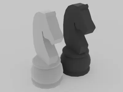 chess horse Low-poly 3D model
