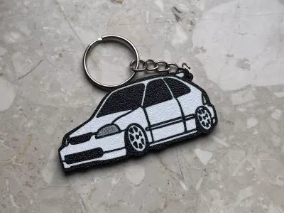 Tooned Honda Civic Keychain 3D print model