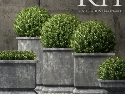 Plants vol 1 restoration hardware planters 3D model