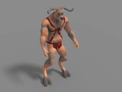 minotaur animal in bathing suit 3D model
