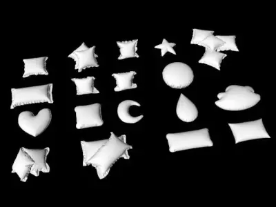 cushion Cushions pillow pillows collection sofa fabric sleep bed 3D model